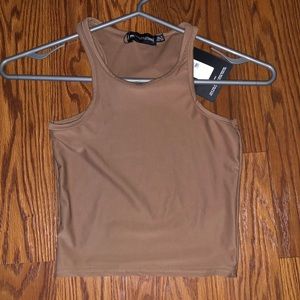Brown racer back crop top